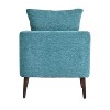 TiramisuBest Teal Accent Chair, Upholstered Barrel Club Chair with Waist Pillow & Solid Wood Legs, Comfy Armchair for Living Room, Bedroom, Study - 4 of 4