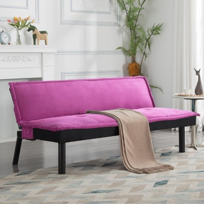 Aukfa 64.6" Futon Sofa Bed Convertible Sleeper, 5-Position Adjustable Backrest, Twin Size, Space-Saving Design for Home/Office/Guest Room