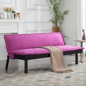 Aukfa 64.6" Futon Sofa Bed Convertible Sleeper, 5-Position Adjustable Backrest, Twin Size, Space-Saving Design for Home/Office/Guest Room - 1 of 4