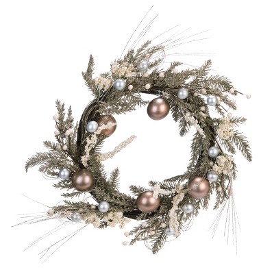 Transpac Foam 22 in. Gold Christmas Holiday Metallic Wreath