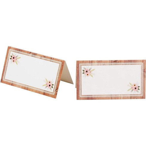 Best Paper Greetings 100 Pack Place Cards For Table Setting - Name Cards  With Gold Foil Border For Wedding, Banquets, 3.5 X 2 In : Target