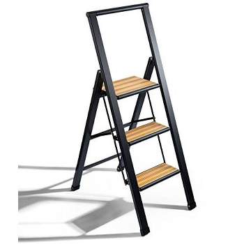Step Ladder Modern  - Beautiful Bamboo & Aluminum  - By SORFEY 