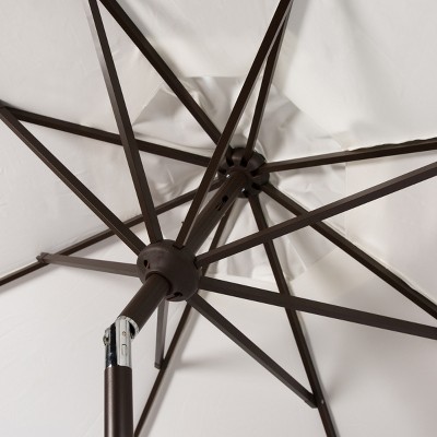 Venice 9Ft Black and White Scallop Crank Patio Umbrella
