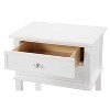 HomeStock White Nightstand 28x22x16 Contemporary Bedside Table with Open Shelf Storage, Sleek Modern Accent for Bedroom or Office - 4 of 4