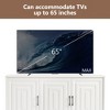 TV Stand for TVs up to 65 Inches, Modern Entertainment Center Cabinet with 2 Storage Spaces and Solid Wood Legs for Living Room - 4 of 4