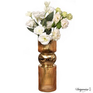 Uniquewise Set of 2 Decorative Green Tall Glass Vase - Modern Minimalist Decor for Parties, and Special Events - Perfect Centerpiece for Coffee Tables - 1 of 4