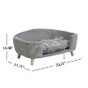 Racxily 30" Elevated Dog Bed Frame for Small Dog, Corduroy Pet Couch Bed with Rubber Wood Legs and Supportive Foam, Gray, Easy Assembly - 3 of 4