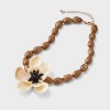 Beaded Flower Necklace - A New Day™ Tan - 3 of 4
