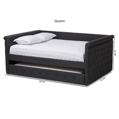 Queen Size Engineered Wood Daybed with Tufted Upholstery