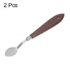 Unique Bargains Stainless Steel Wood Handle Flexible Polished Painting Mixing Knife 2 Pcs - 3 of 4