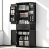Tall Bathroom Storage Cabinet with Doors and Drawer, Adjustable Shelf, MDF Cabinet Organizer with Rack, Anti-Tip Device - 2 of 4