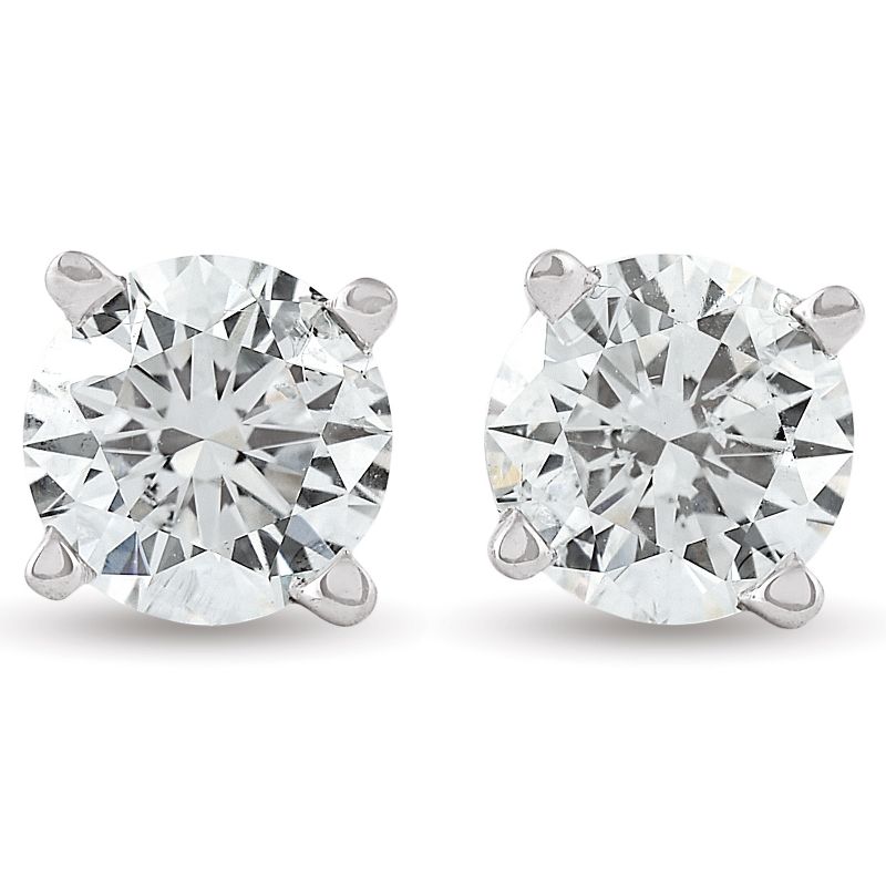 Pompeii3 3/4 Ct TDW Genuine Diamond Studs Available in 14k White or Yellow Gold, 1 of 5