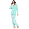 Casual Nights Women's Jersey Knit Long-Sleeve Top and Mircro Fleece Bottom Pajama Set - 2 of 4