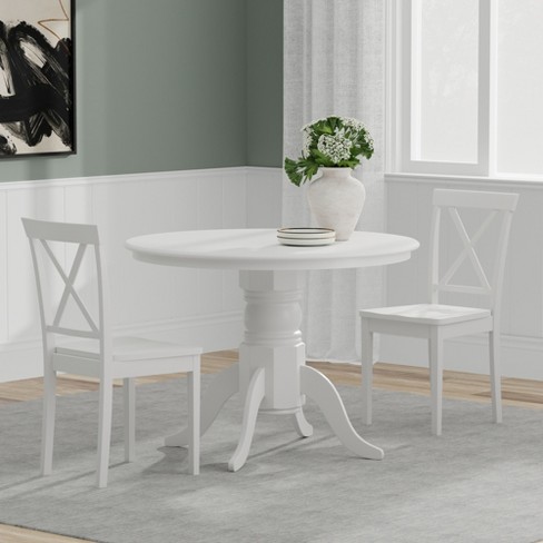 Glenwillow Home 3-pc - 42" Round Pedestal Dining Table + X-back Dining ...