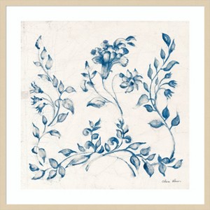 Amanti Art Swedish Tile IV Blue by Cheri Blum Wood Framed Wall Art Print - 1 of 4