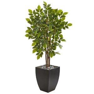 Nearly Natural 57-in River Birch Artificial Tree in Black Planter - 1 of 1