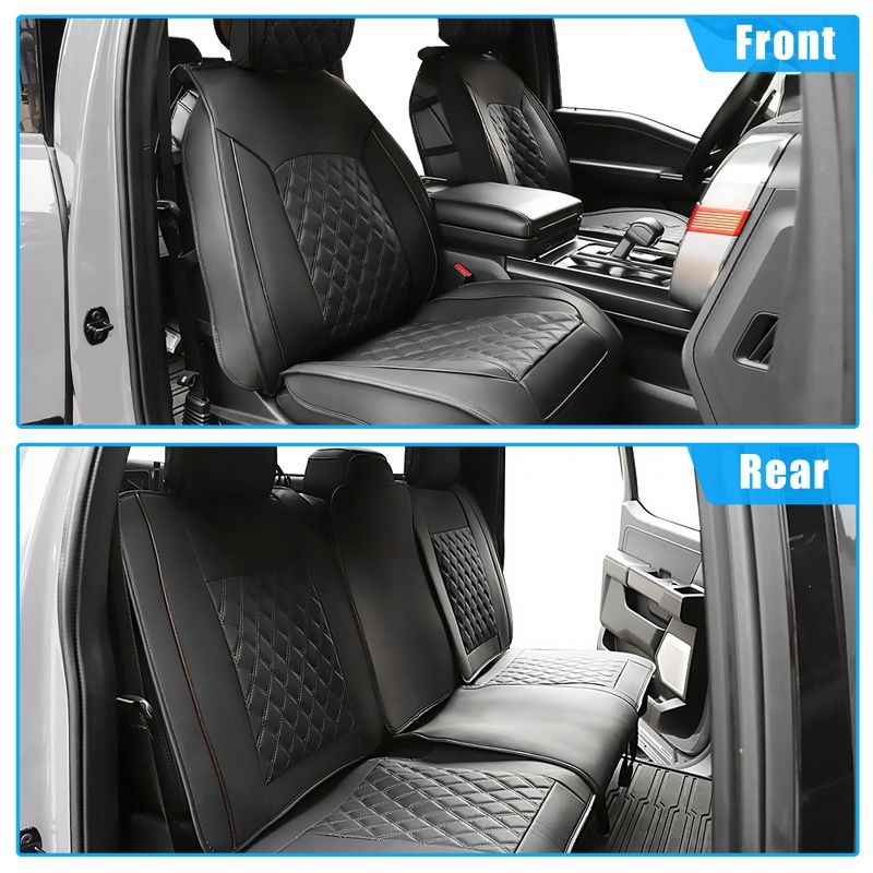 Unique Bargains Car Front Rear Seat Covers Pad for Ford F-150 Crew Cab 2009-2023 5 Pcs, 2 of 7