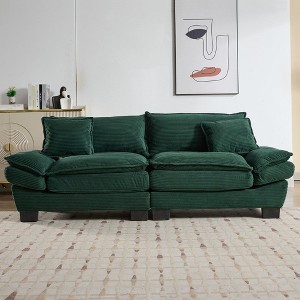 NicBex Modern Corduroy Sofa Bed,23" Deep Seat Loveseat with Support Pillows for Bedroom,Living Room - 1 of 4