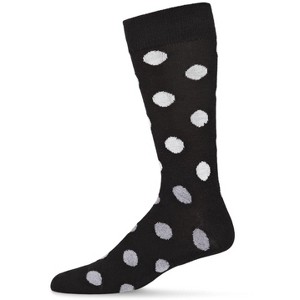 Memoi Men's Polka Dot Luxuriously Soft Cashmere Blend Crew Sock - 1 of 4
