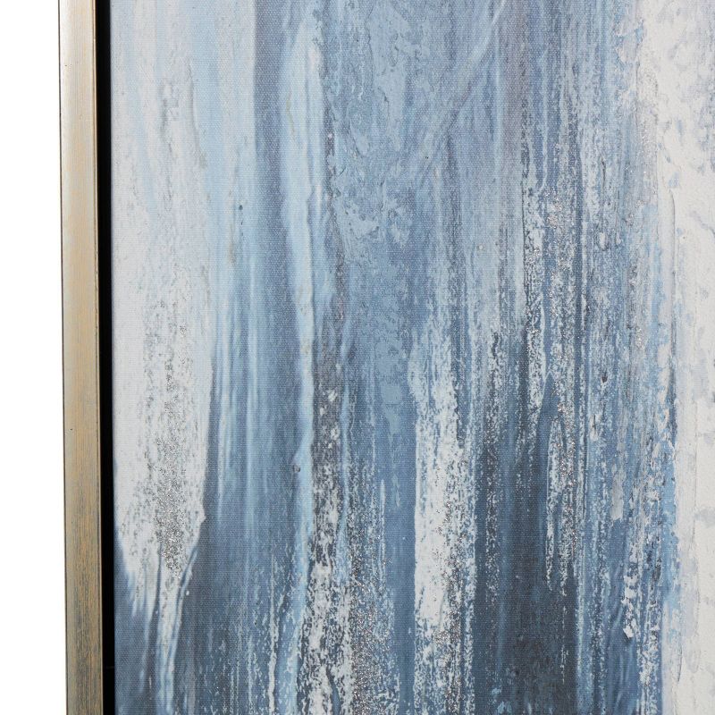 Canvas Abstract Framed Wall Art with Silver Frame Blue - Olivia &#38; May, 5 of 6