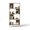 SEVOBAL Decorative Bookshelf Librero Industrial Bookcase with Asymmetrical Shelves for Living Room, Brown Gold, 31.5"*11.81"*71.65" - 4 of 4