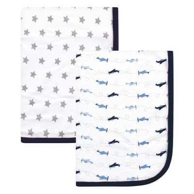 Luvable Friends Baby Boy Cotton Swaddle Blanket, Airplane, One Size