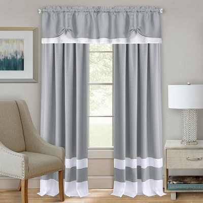 Kate Aurora Complete 3 Pc. Window in a Bag Flax Linen Curtain Set