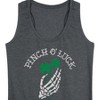 Women's Instant Message St. Patrick's Day Pinch Of Luck Skeleton Graphic Racerback Tank - Heather Charcoal - Large - 2 of 4
