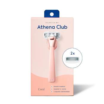 Athena 5-blade Women's Razor Kit - 1 Razor Handle, 2 Razor Blade Refills, Magnetic Hook