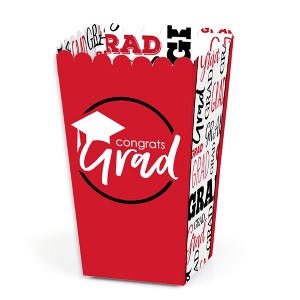 Big Dot of Happiness Red Graduation Party Favor Popcorn Treat Boxes - Set of 12 - 1 of 4