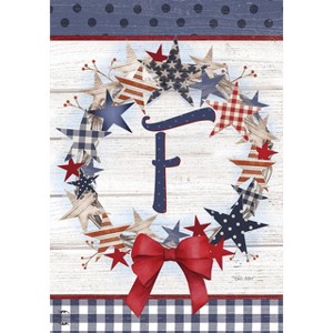 Briarwood Lane Everyday Garden Flag 12x18 For Outdoor American Wreath Monogram F Garden Flag Flags For Outside - 1 of 4
