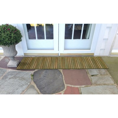 Marina Green Stripe Flat Woven Indoor/Outdoor Rug