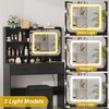 Vanity Desk, Makeup Desk and Stool with Lights, 2 Drawers & Storage Shelves, Sliding Mirror, Girls Vanity Table for Bedroom - 4 of 4