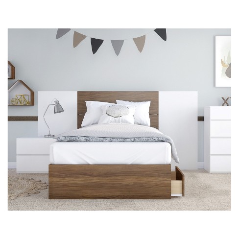 4pc Twin Hera Bedroom Set Light Brown White Nexera Target