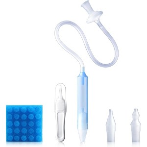 Baby Nasal Aspirator Nasal Congestion Relief, Includes 25 Hygiene Filters, 2 Silicone Tips with Nose Cleaning Tweezer - 1 of 4