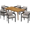 Christopher Knight Home Ofer 7 Pieces Aluminum and Acacia Wood Dining Set - 3 of 4