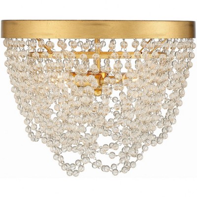 Crystorama Lighting Fiona 3 - Light Flush Mount in  Antique Gold