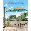 10FT Cantilever Patio Umbrella with LED Lights, 360° Rotating Offset Sun Shade, Windproof Outdoor Umbrella with Base for Garden, Deck, Pool - 3 of 4