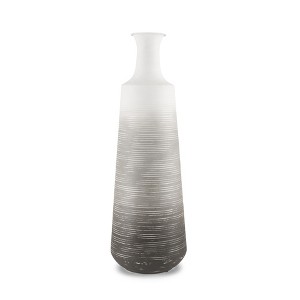 HomeRoots 24" Gray And White Ombre Metal Table Vase - 1 of 4