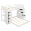 TiramisuBest Twin Over Full Bunk Bed with 3-layer Shelves,Drawers and Storage Stairs,White - 3 of 4