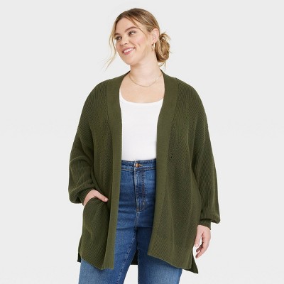 Green open 2025 front cardigan