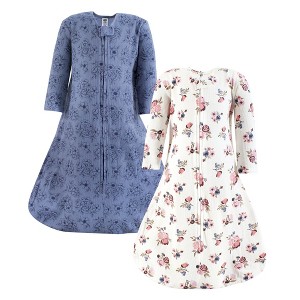 Hudson Baby Infant Girl Thermal Long Sleeve Sleeping Bag 2pk, Dusty Rose Floral - 1 of 4