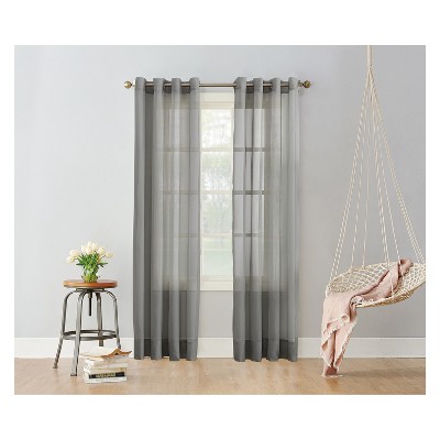 Charcoal Sheer Polyester Grommet Curtain Panel 59" x 84"