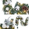 Gaomon 6 Feet Christmas Garland with Lights for Mantle, Lighted Battery Operated Xmas Garland with Silver White Balls Pine Cones - 4 of 4