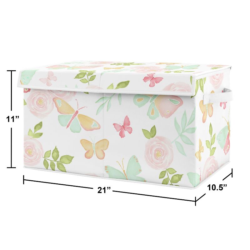 Sweet Jojo Designs Girl Fabric Storage Toy Bin Bunny Floral Pink and Green, 4 of 6