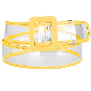 Allegra K Womens Clear Waist Belt Plus Size Skinny Belts for Jeans Dresses - 1 of 4
