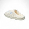 Aéropostale Women’s Fuzzy “Cherry-Bow” Mule Slippers – Ivory Slip-On House Shoes with Sky-Blue Cherry-Tie Embroidery & Non-Slip Outsole - 4 of 4