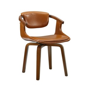 HOMLUX Open Backrest Accent Chair Mid-century-style Office Chair with 360° Swivel Base Ergonomic Desk Chair For Living Room or Bedroom - 1 of 4
