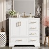 TIRAMISUBEST Traditional Bathroom Vanity with 36" Ceramic Sink, Bathroom Floor Cabinet with Soft Close Doors and 4 Drawers - 3 of 4