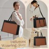 Laptop Bag for Women 15.6 Inch PU Vegan Leather Work Tote Bag Waterproof Womens Briefcase Designer Computer Bags - 3 of 4